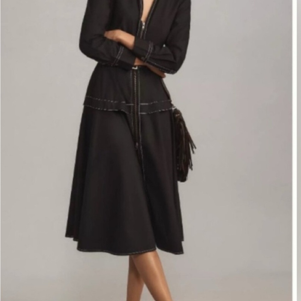 Anthropologie Black Long Sleeve Dress